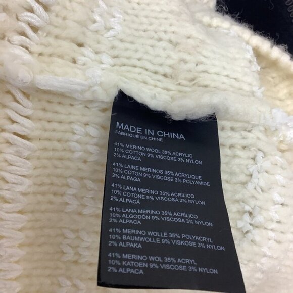 CLUB MONACO HANDKNIT WOOL Cream CHUNKY TURTLENECK SWEATER S - Picture 13 of 13